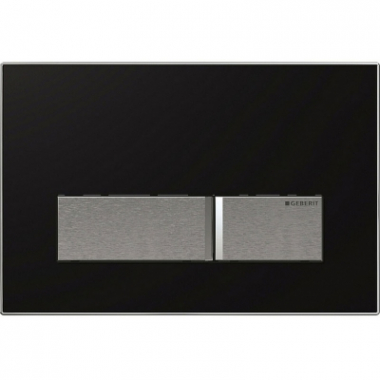Клавиша смыва Geberit Sigma 40 115.600.KR.1, со встроенной системой удаления запаха, пластик, черный/алюминий