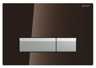 Смывная клавиша Geberit Sigma40 115.600.SQ.1 коричневое стекло, со встроенной системой удаления запаха, стекло, каштановое/алюминий