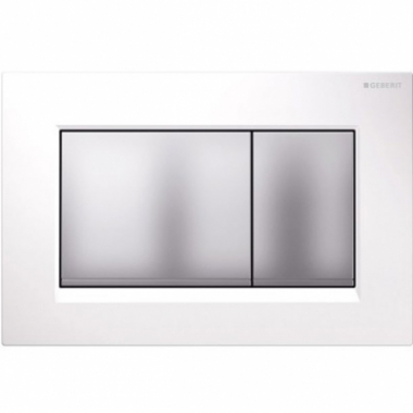 Клавиша смыва Geberit Sigma 30 115.883.KL.1, двойной смыв, белый/хром матовый/хром матовый