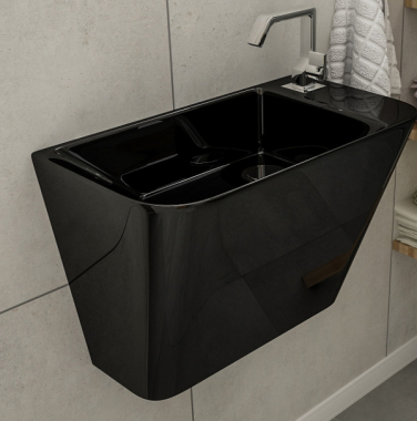 Подвесной умывальник 500*280*350мм в черном исполнении Volle Teo 13-88-601Black