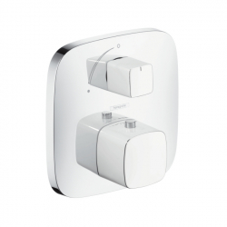 Термостат с запорным вентилем Hansgrohe PuraVida белый/хром 15775400