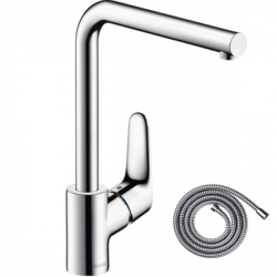 Смеситель для кухни Hansgrohe Focus 31817000 + Шланг для душа Hansgrohe Metaflex 160 см 28266000