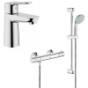 Набор для комплектации душа Grohe Grohtherm 800 + смеситель для раковины BauEdge 34105TS