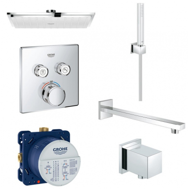 Душевая система скрытого монтажа с термостатом на 2 потребителя Grohe SmartControl 34506SC0