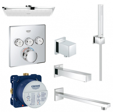 Набор для душа/ванной скрытого монтажа на 3 потребителя Grohe SmartControl 34506SC2
