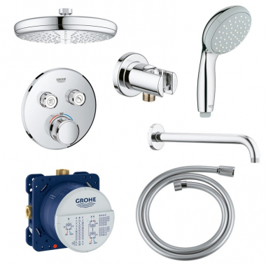 Душевая система скрытого монтажа с термостатом на 2 потребителя Grohe SmartControl 34614SC0