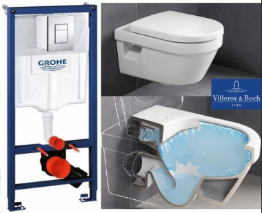 Унітаз + Інсталяція Grohe Rapid SL 38721001+Villeroy&boch Omnia Architectura 5684HR01