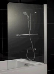 Шторка для ванной Eger 80*150 стекло тонированное 5 мм, профиль хром