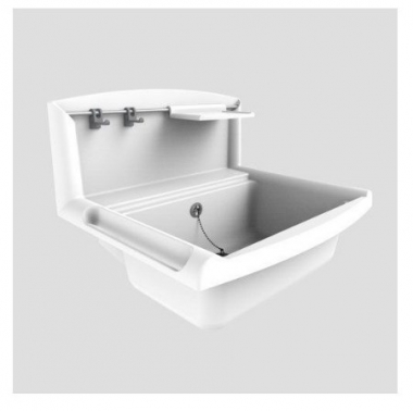 Мойка прямоугольная Sanit Multiset 55х45 хна стену (настенная), пластик, белая 60.005.B6.0000