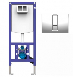 Инсталляция для унитаза Sanit Ineo Plus 450 с клавишей двойного смыва Sanit, хром 90.733.00..S004+16.750.81..0000