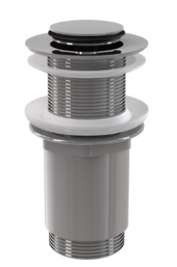 Водослив для умывальника Alcaplast A394 Сlick-clack 5/4\", цельнометаллический с малой заглушкой для умывальников без перелива, для пластиковых и стеклянных умывальников