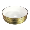 Умывальник Volle 36*36*12см накладной керамический круглый, золото/белый
