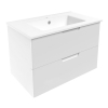 Комплект мебели Volle LIBRA 80см белый: тумба подвесная, 2 ящика + умывальник накладной арт 15-41-80