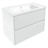 Комплект мебели Volle TEO 80см белый: тумба подвесная, 2 ящика + умывальник накладной арт 15-88-080