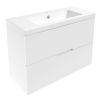 Комплект мебели Volle AIVA 80см белый: тумба подвесная , 2 ящика + умывальник накладной арт 15-68-080