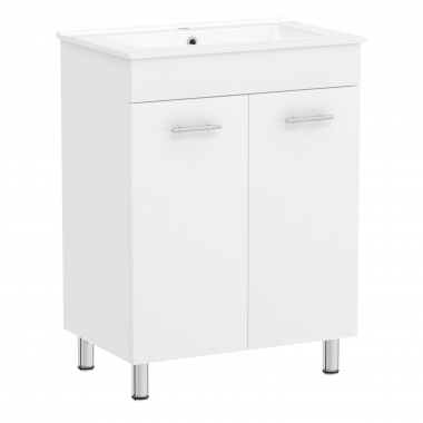 Комплект мебели Volle MARO 60см белый: тумба напольная, 2 дверцы + умывальник накладной арт 13-01-395