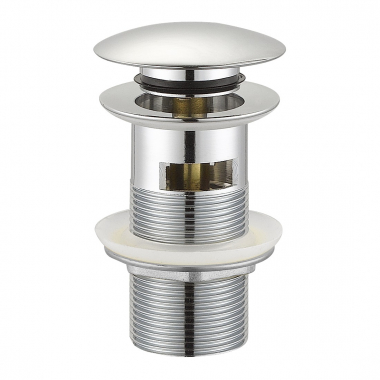 Донный клапан click-clack с переливом, латунь, 1 1/4\", cromo