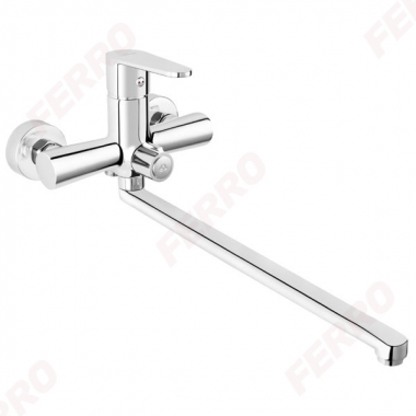 Смеситель для умывальника настенный с керамическим переключателем на душ Algeo Ferro BAG5A