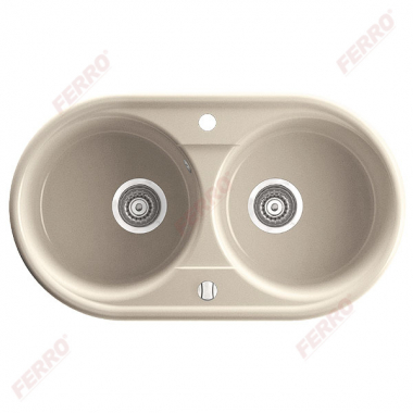 Мойка двухкамерная Ferro Bizzy DRG45/78S 78x45 см, песок