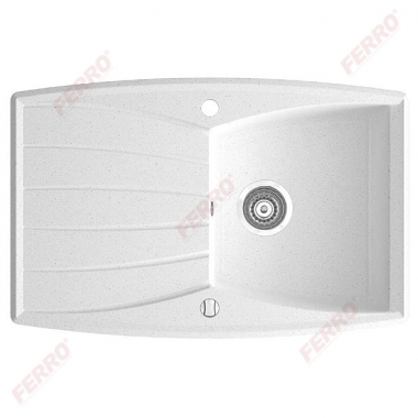 Мойка однокамерная Ferro Mezzo DRG51/78W 78x51 см, белый