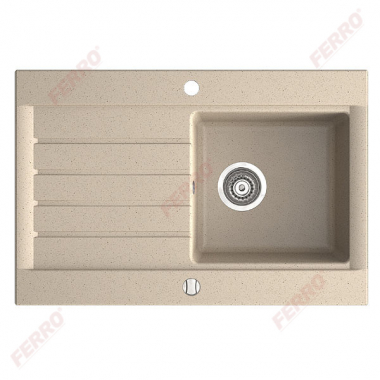 Мойка однокамерная Ferro Ozzy DRG52/78S 78x52 см, песок