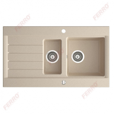Мойка двухкамерная Ferro Ozzy DRG52/91S 91x52 см, песок