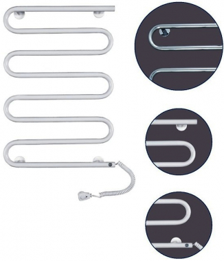 Полотенцесушитель электрический MEDIO Electro MEDE-50/80C35R правосторонний, белый