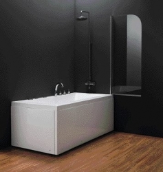 Шторка для ванны один элемент профиль блестящий хром;матовое стекло 750х1400 QP93(right) 64765