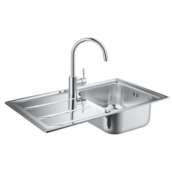 Набор кухонная мойка Grohe EX Sink 31570SD0 K400 смеситель Concetto 32663001
