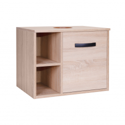 Тумба подвесная Qtap Pisces 600х480х437 Whitish oak со столешницей QT2579TPL603WO