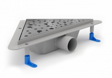 Угловой водоотводящий жёлоб Styron с матовой  решёткой Капли STY-DM